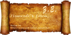 Zisencsák Edina névjegykártya